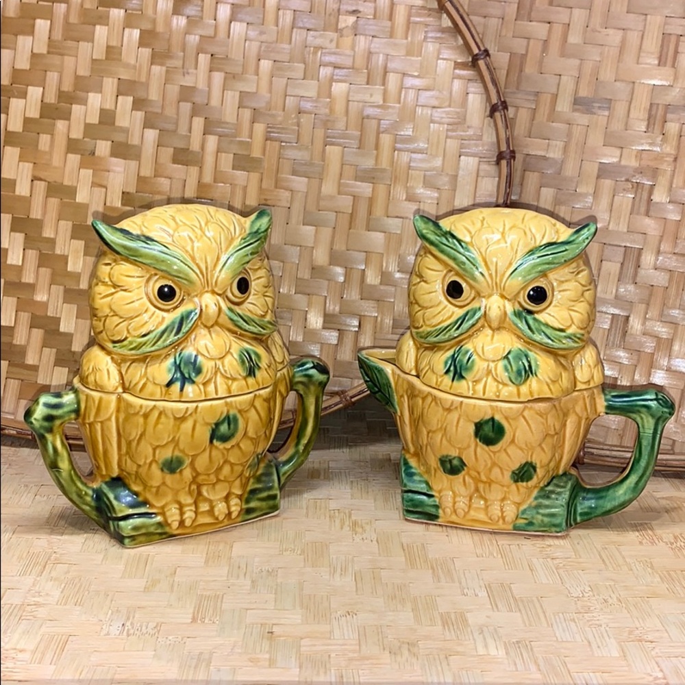 Vintage owls s&p/creamer/sugar bowl combo set
